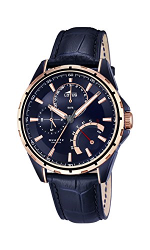 Lotus Herren Armbanduhr mit Blau Zifferblatt Analog Display und Blau Lederband 18210/1 Lotus Herren Armbanduhr mit Blau Zifferblatt Analog Display und Blau Lederband 18210/1