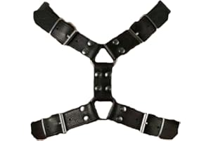 HSQSMWJ Ajustable Cuerpo Arnés de Pecho para los Hombres con Hebillas Traje de Clubwear Gay Sexy
