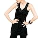 Move&Moving(TM) Ladies Tube Beads Low Cut V Neck Cami Camisole Black XS