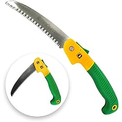 GRÜNTEK Scie à Élaguer Pliante 180mm. Lame egoine pliable en acier trempé profil 3d japonais. Scie à main pour bois