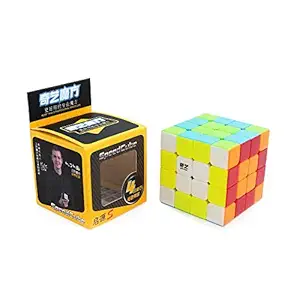 Cubelelo QiYi QiYuan S v2 4x4 Stickerless Magic Speedcube Puzzle Toy Anti Stress for Anti-Anxiety Adults & Kids of 14 Years & Above (Multicolor)