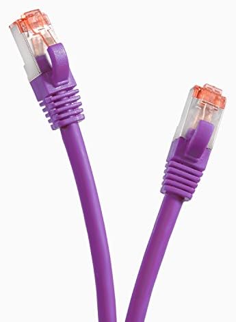 TPFNet 2m (Metre) CAT.6 - CAT6 Premium Quality Network Cable Cat6 - SFTP DOUBLE SHIELDED - Patch Cable - Network Cable RJ45 - Ethernet Cable - Lan Ethernet Cable - Lan Cable - Gigabit Cable - Gigabit Lan Cable - Ethernet Cable Cat6 with bend protection (RJ45, Cat 6, Double shielded Foil and Braid Shielding Twisted Pair, S/FTP (PIMF) without halogen - Suitable for Gigabit-Networks 10/100/1000Mbit/s) - purple