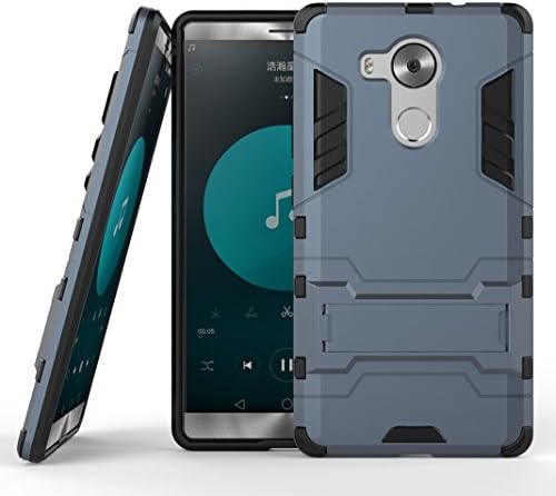OuDu Huawei Mate 8 Case, Armour Bodyguard Case for Huawei Mate 8 TPU Silicone Rubber Frame Matte Hard Back Cover Hybrid Dual Layer Shell Logo Cut-out Bumper Heavy Duty Holster Flexible Lightweight Sleeve Durable Protective Skin Anti-slip Anti-shock Anti-scratch Cover Stand Function Case - Dark Gray