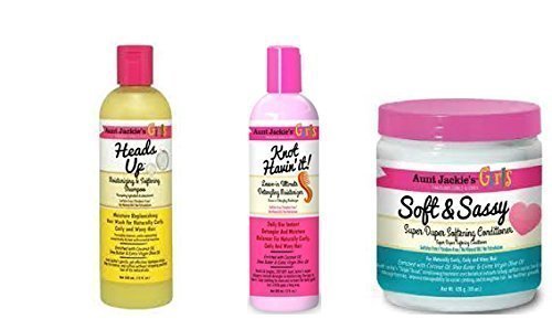 Aunt Jackies Filles! Nettoyer, état & Hydrater Trio Set Produits pour filles avec Fabuleux Boucles & Ruban