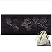 Produktbild Verlängerte Gaming Mousepad großes Maus Matte Wasserdicht Weltkarte Maus Pad 2 mm dick 80 x 30 cm rutschfeste Gummi Boden mit genähte Kanten – Geschwindigkeit und Kontrolle, groß schwarz Edge
