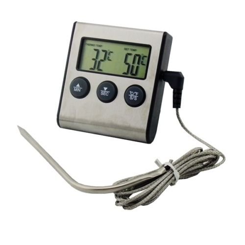 SUNJAS Mini Funk Grillthermometer Display Braten Grill Thermometer Bratenthermometer Fleisch BBQ Fleisch Steak Braten Ofen