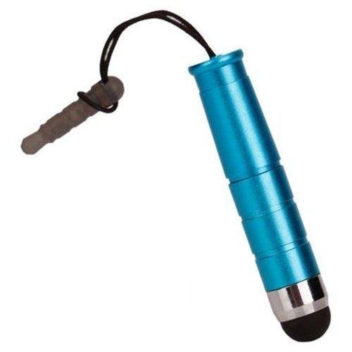 smartec24® Mini Touchpen hellblau inkl. Staubschutzhalter für iPhone iPod touch und iPad smartphones und Tablet PC´s. Screen protection Pen Technologie dank Softball Spitze