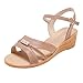 Produktbild UOWEG Wedges Sandalen für Damen Sommer Mode Knöchel Schnalle Wedges Sandalen Plattform Retro Peep Toe Sandalen
