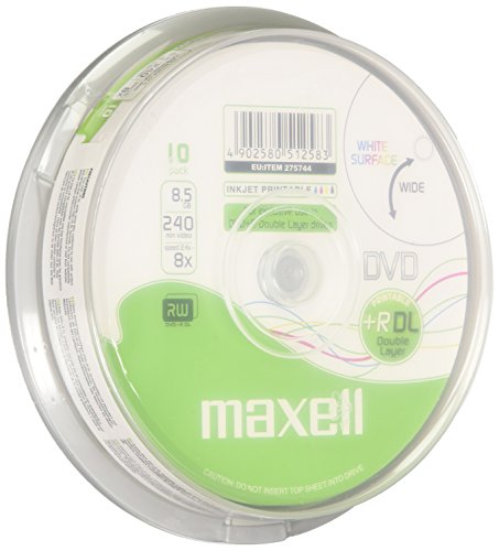 Maxell DVD+R DL 8,5GB 240Min 8x Cakebox (10 Disc)