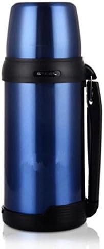 Thermos，Car Vacuum Flask，Large Portable Travel Pot，Stainless Steel Insulated Water Bottle，Leak Proof Coffee Tumbler，Outdoor Vacuum Warming Cup With Isulating Plastic Drinking Mug（28 Oz/1L） (Blue)