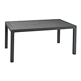 Keter Melody 6 Seater Rattan Outdoor Patio Garden Furniture Dining Table - Graphite (Garden &amp; Outdoors)