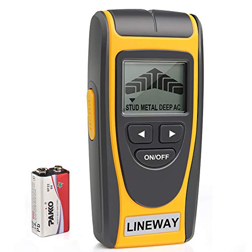 Lineway Détecteur de Matériaux électriques, 4 en 1 Multi-fonction écran LCD Stud Finder Scanner Mural Construction Scanneur Digital Métal Fil AC Bois Tension