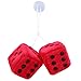 Price comparison product image HENGSONG Hanging Couple Furry Car Dice Car Interior Ornament Decoration (Red)