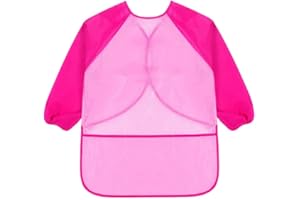 KIMMAX Grembiule Pittura Bambini 3-10 Anni, Grembiulino Impermeabile Scuola con Maniche per Dipingere Scuola Asilo Cucina Casa Asilo e lavoretti Manuale