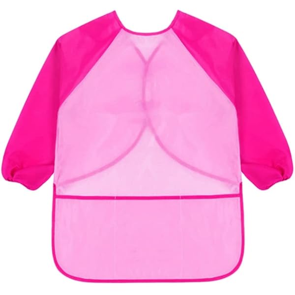 Funtery 12 Packs Kids Art Smock Long Sleeve Waterproof Painting Apron For Kids Paint Clothes Artist Aprons Toddler Art Supplies 1-4 Years - View #2