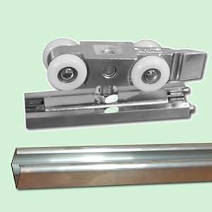 Beschlagset für Schiebetür (100 kg) inkl. Laufschiene 3m, aluminium