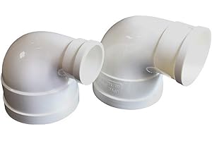 ZHONGKAIHUA Acoplamiento reductor de codo de PVC de 90 grados, 75 mm a 50 mm, color blanco, 1 unidad