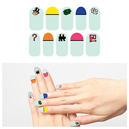 Tattify Monopoly Nail Wraps - Do Not Pass Go (Set of 22)
