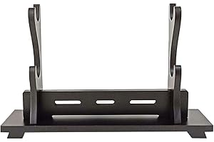 Songying Schwertständer Katana Ständer Holz Schwert Katana Wandhalterung Halter, Gladiator Schwert Wanddisplay Kreuzritter Schwert Ständer Messerständer Katana Ständer Waffenhalter Schwarz (2-lagig)