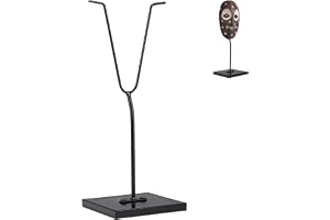 PH PandaHall mask display stativ, Y stil svart egyptisk mask hållare metall ansikte mask hållare staty stativ för maskerad opera kostym skelett skalle staty, 38 cm höjd