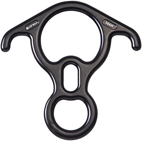 LZH SPORT Figure 8 Ring Rope Descender 50KN Large Belay Device Rock Climbing Abseiling Rigging,Black
