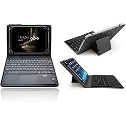 Ledeli Bluetooth QWERTZ Teclado Alemán Keyboard con Funda Case Cover Funda para ASUS Negro für ASUS ZenPad 3S 10 Zoll