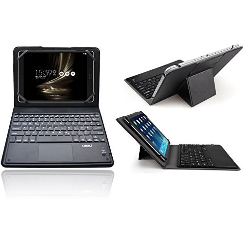Ledeli Bluetooth QWERTZ Teclado Alemán Keyboard con Funda Case Cover Funda para ASUS Negro für ASUS ZenPad 3S 10 Zoll