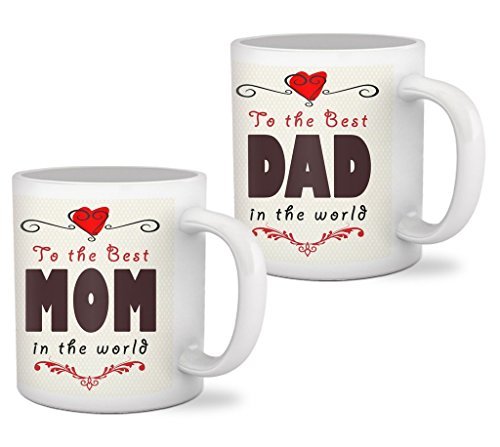 Tied Ribbons Anniversary Gifts For Mummy Papa Set Of 2 Printed Coffee Mug(325Ml,White)