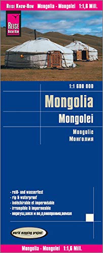 Mongolia, mapa impermeable de carreteras. Escala 1:1.600.000 impermeable. Reise Know-How.: world map