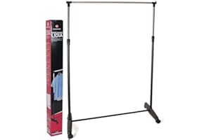 GERIMPORT Perchero de pie extensible, con 4 ruedas para su fácil transporte. Regulable en altura. Medida: Alto 90,5/160 cms.. Ancho 81cms.. Fondo 42cms.