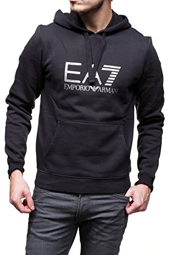 EA7 Train Visibility Cotton Hooded Top BLACK LARGE