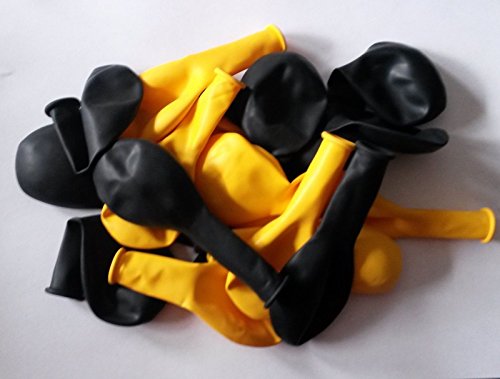 50 Latex Ballon schwarz gelb Durchmesser 25 cm keine China Ware ,sondern aus EU ,nicht Gesundheitsschädlich !