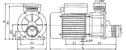 Whirlpoolpumpe JA50, Zirkulationspumpe 370 W - 2