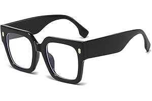 YAMEIZE Occhiali Luce Blu Uomo Donna - Occhiali Anti Luce Blu Occhiali Quadrati Filtro Luce Blu Occhiali Con Lenti Trasparenti