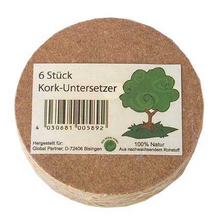 1 X 6 Korkuntersetzer Bar KaffeeTee Glas Untersetzer im Set