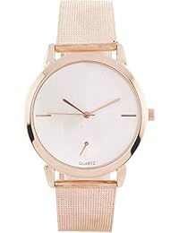 Pass Pass Classy Analogue White Dial Watch for Women with Rose Gold Chain