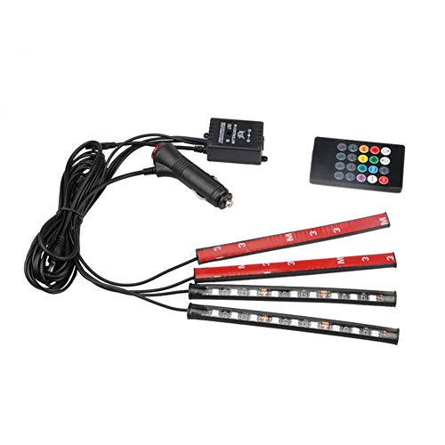 Preisvergleich Produktbild Ngls Steuerung mit Fernbedienung Atmosphäre Autoinnenbeleuchtung, 4 Sprachsteuerungsmodi, 4 Farbmodi, 8 Monochrom-Modi, Beleuchtet das gesamte Auto Interieur, Plug and Play