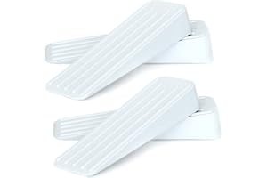 Mario10 Door Wedge Rubber Door Stops Indoor Outdoor Anti Skid Rubber Door Stoppers for Floor Multi-Surface Rubber Door Wedges Heavy Duty Door Holders to Stay Open - 4-Pack (Pack-4 (White))