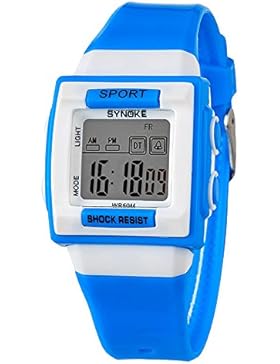 Sport Eckig Digital LED Kalender Stoppuhr PU Kunststoff Uhrenarmband Kinder Jugendliche Armbanduhren für Jungen...