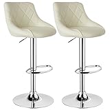duhome barhocker creme Antirutsch-Sitzbezug aus strapazierfähigem Kunstleder, der leicht zu pflegen und reinigen ist