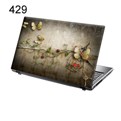 TaylorHe Folie Sticker Skin Vinyl Aufkleber mit bunten Mustern für 15 Zoll 15,6 Zoll (38cm x 25,5cm) Laptop Skin Schmetterlinge, Blumen, Vintage