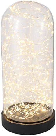 HeadSprung Galaxy Dome-Decorative Table Lamp (Large, 12 W, Distressed Black Wooden Base