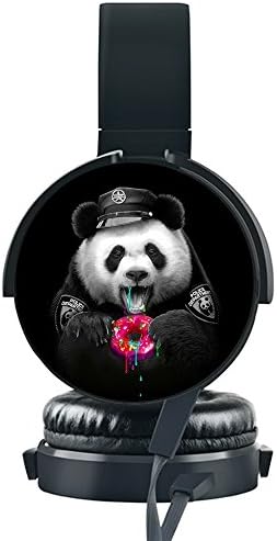 Panda Police Headset, [KOSUNG] Customized Headphones with Soft Earmuffs Hands-free Phone Calls Ideal For iPhone X, iPhone 8, iPhone 8 Plus,iPhone 7, iPhone 7 Plus, Samsung Galaxy Note 8, Samsung Galaxy S8/S8 Plus etc.