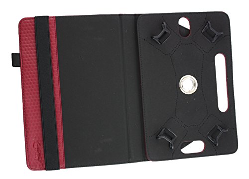 Emartbuy® Alcatel One Touch Pixi 3 ( 8.0 ) 4G 8 Zoll Tablet Universal ( 7 – 8 Zoll ) Gepolsterte Design Burgandy 360 Grad rotierende Stand Folio Geldbörse Tasche Hülle + Schwarz Eingabestift - 3
