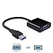 Produktbild USB 3.0 zu VGA Adapter, USB auf VGA Video Grafikkarte Display externe Kabel Adapter für PC Laptop Windows 10, Windows 8.1, Windows 8, Windows 7, nicht unterstützen Mac (Apple) Systeme, Tablets und Windows XP.