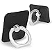 Price comparison product image Orzly® RingStand - Adjustable Multi-Angle Foldaway Stand for SmartPhone (and other Mobile Devices) - Full Pivot Multi Position Horizontal or Vertical Use as a DeskStand or Dashboard Mount - BLACK