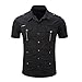 Produktbild Herren Hemd Klassisches Sommer Kurzarm Hemden T Shirt Einfarbige Splice Baumwolle Freizeithemd Zhen+ Männer Regular Fit Shirt Bluse Slim Fit Kurzarmhemd Oberteile für Freizeit Business Hochzeit