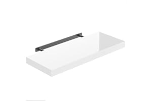 Shelfinity 1pc White Floating Shelves for Wall | 30cm High Gloss Modern Wall Shelves | For Bedroom Living Room Bathroom Kitchen Office | Floating Shelf Unit Ideal for Display & Storage