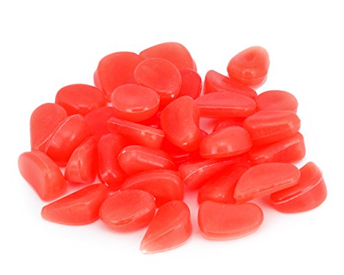 100 pcs Künstlich Hergestellte Glühen im dunklen Kiesel Leuchtsteine Nachtleuchtende Stein Leuchtkiesel Solarsteine für Aquarium/ Garten/ Rasen/ Terrasse Deko – Fuchsie - 2