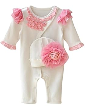 Bekleidung Longra Säugling neugeborenes Mädchen Mütze Hüte + Strampler Bodysuit Playsuit Kleidung Set Outfit Babykleidung...